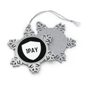 1PAY Black Holiday Decoration Pewter Snowflake Ornament