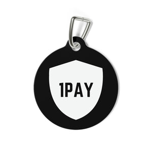 1PAY Black Fresh Furry Friend Durable Collar Pet Tag