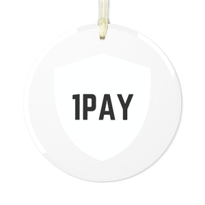 1PAY White Holiday Decoration Glass Ornament