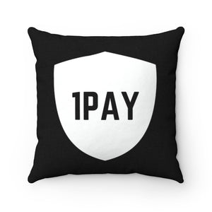 1PAY Black Beautiful Room Accent Spun Polyester Square Pillow