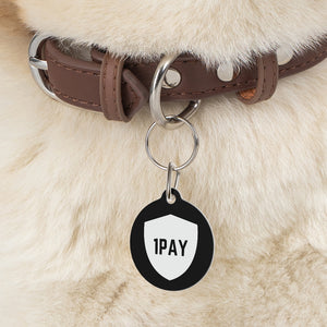 1PAY Black Fresh Furry Friend Durable Collar Pet Tag