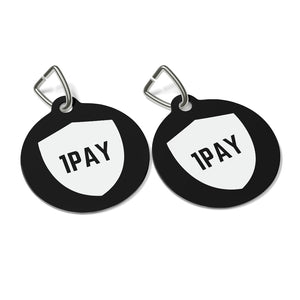 1PAY Black Fresh Furry Friend Durable Collar Pet Tag