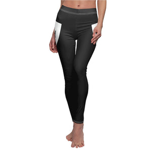 1PAY Women's Black Cut & Sew Soft Touch Casual Leggings