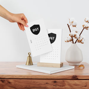 Open image in slideshow, 1PAY Matte White Beautiful Oak Wood Vertical Desk Calendar
