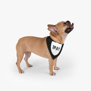 1PAY Black Soft Spun Polyester Fabric Pet Bandana