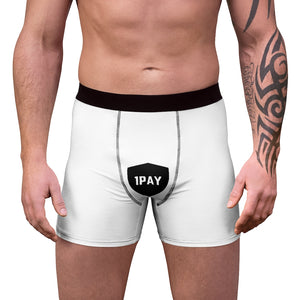 1PAY White Lightweight Ultra Comfortable Men's Boxer Briefs