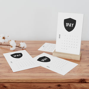 1PAY Matte White Beautiful Oak Wood Vertical Desk Calendar