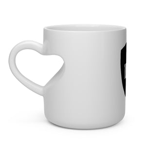 1PAY White Ceramic Love Grip Heart Shape Mug, 11oz