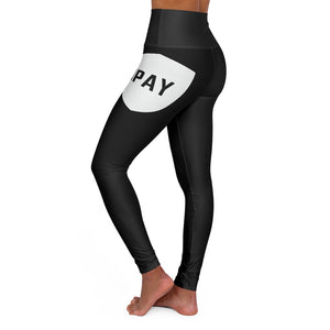 1PAY Women's Black Skinny Fitting High Waisted Yoga Leggings