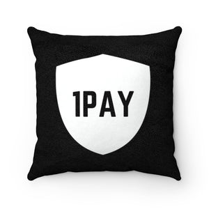 1PAY Black Beautiful Practical Faux Suede Square Pillow