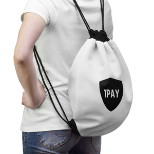 1PAY White Lightweight Versatile Drawstring Gym Bag